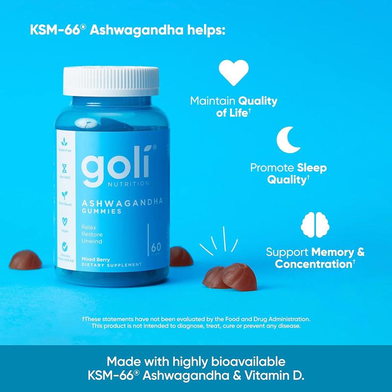 Goli Ashwagandha & Vitamin D Gummy - Mixed Berry