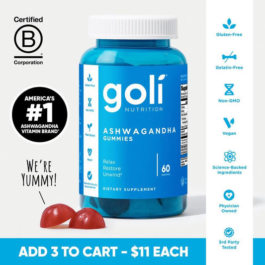 Goli Ashwagandha & Vitamin D Gummy - Mixed Berry